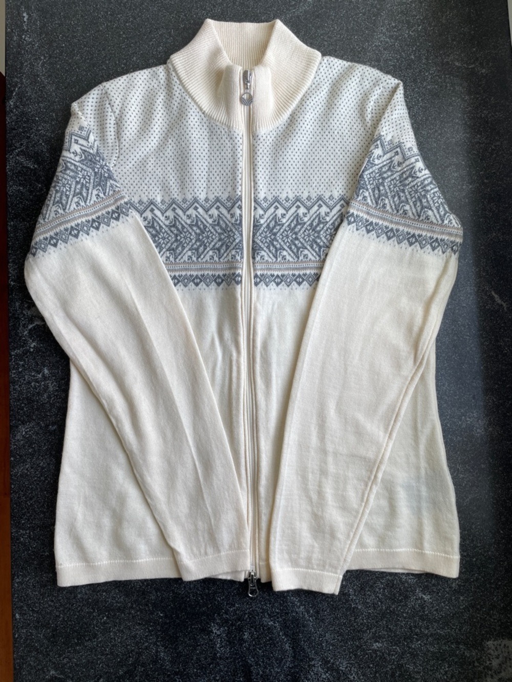EUC Dale of Norway Hovden Women’s Zip Cardigan Size Medium (M) Off-White Gray